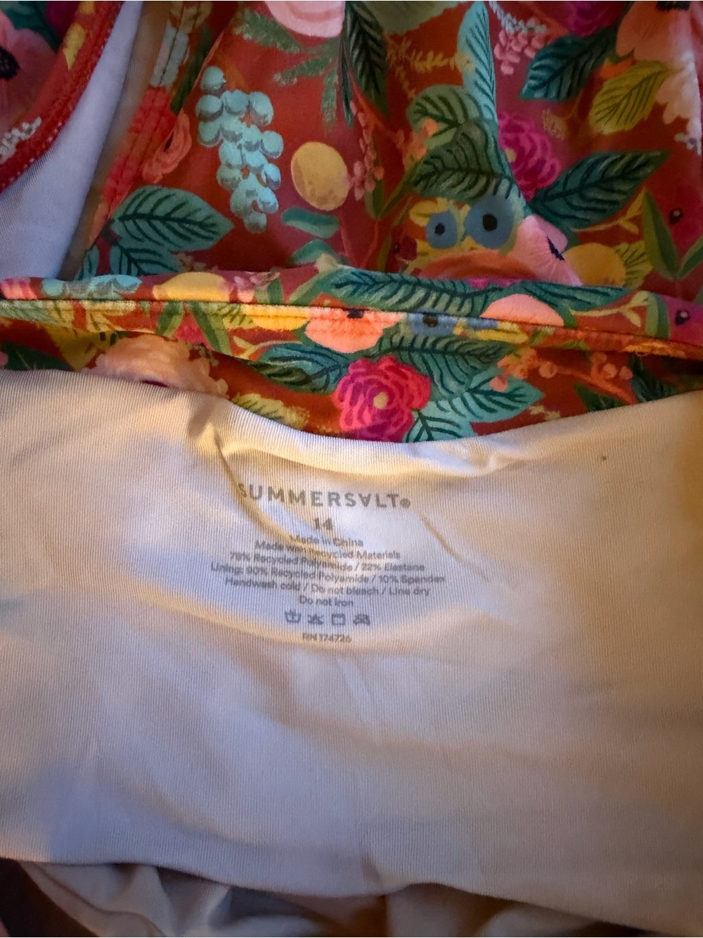 summersalt Coral Floral One-Piece with Ruffle Straps - Picture 4 of 4